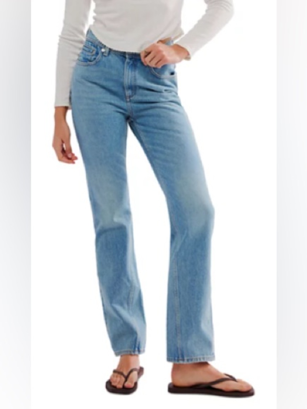 EUC We The Free People Xena High Rise Straight Leg Jeans Women’s 28 Blue Denim